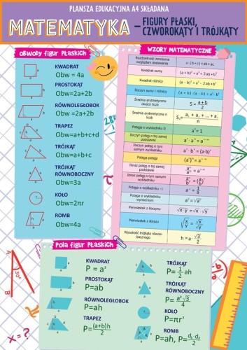 Karta edu składana matematyka - figury A4