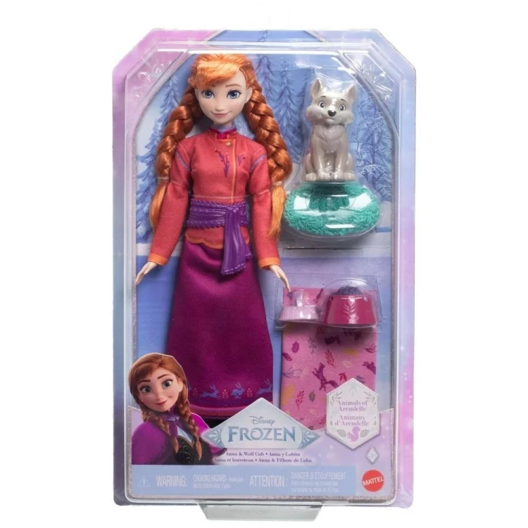 Disney Frozen Księżniczka Anna z wilczkiem, Mattel