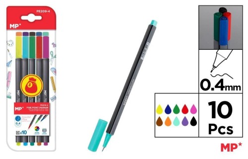 Cienkopis 0.4mm 10 kolorów, MP Main Paper