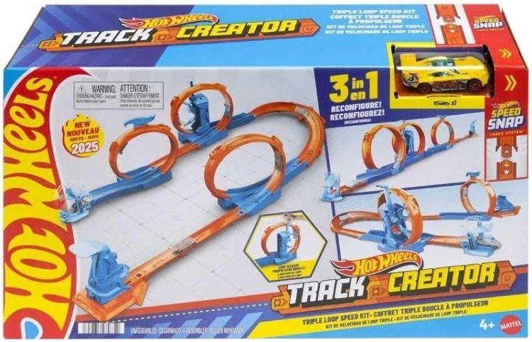 Hot Wheels Track Creator Tor Trzy Pętle, Mattel
