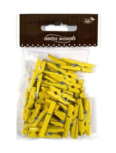 Klamerki drewniane żółte 30mm 25szt, Galeria Hobby