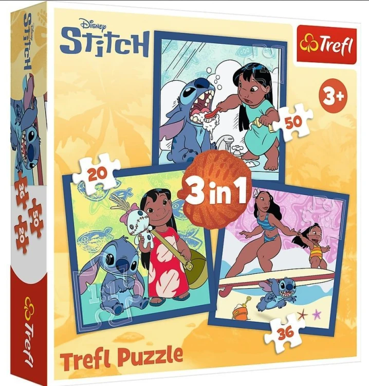 Puzzle 3w1 Czas ze Stitchem TREFL, Trefl