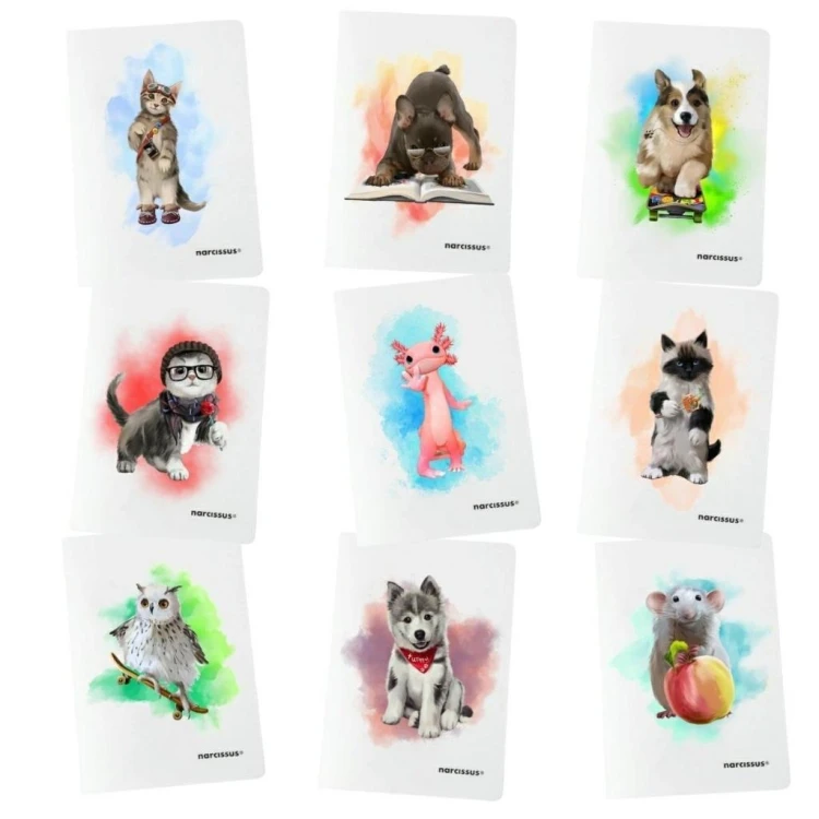 Zeszyt A5/60K kratka PP Joy (9szt) NARCISSUS