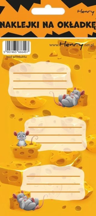 Naklejki na zeszyty - Ser (12szt), Henry