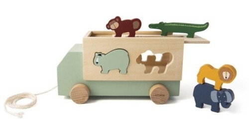 Drewniana ciężarówka ze zwierzętami, Trixie Baby