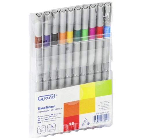 Cienkopis GR-380 10 kolorów GRAND, Grand