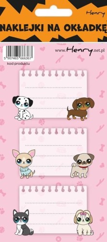 Naklejki na zeszyty - Pieski (12szt), Henry