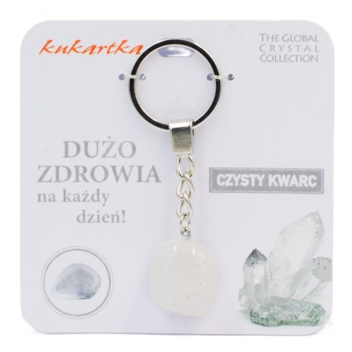 Brelok Dużo zdrowia czysty kwarc, Kukartka