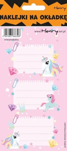 Naklejki na zeszyty - Jednorożec (12szt), Henry