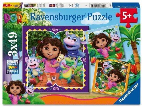 Puzzle dla dzieci 2D: Dora 3x49el, Ravensburger