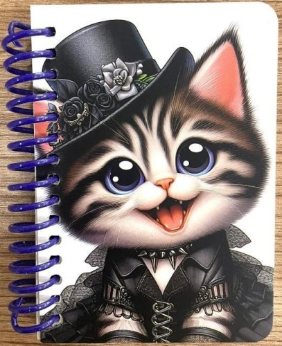 Kołonotatnik ozdobny A7/64K gładki Kot, Fresh