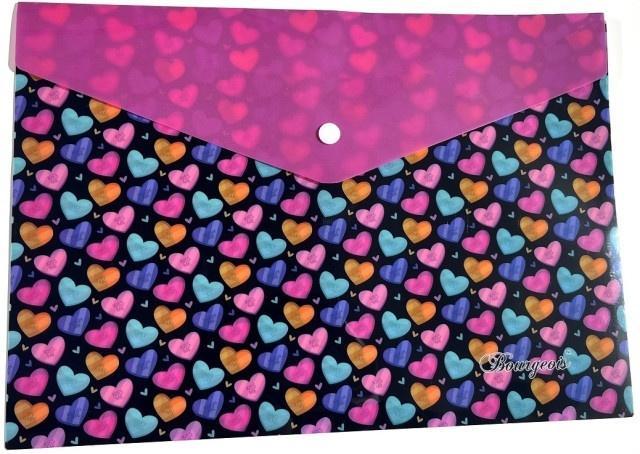 Teczka A4+ plastikowa z klipsem Serduszka, Fresh