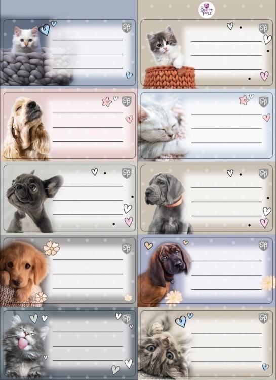 Naklejki na zeszyty pasek The Sweet Pets, Beniamin