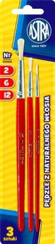 Zestaw pędzli z naturalnego włosia 2/6/12 ASTRA
