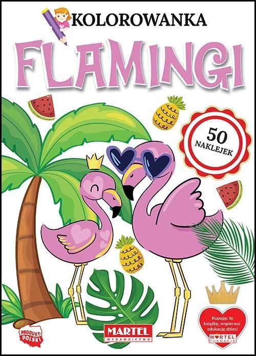 Kolorowanka z naklejkami Flamingi, praca zbiorowa