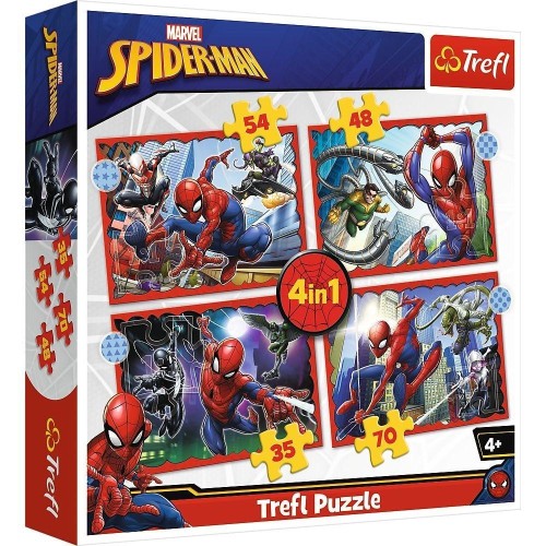 Puzzle 4w1 Bohaterski Spider-Man TREFL, Trefl