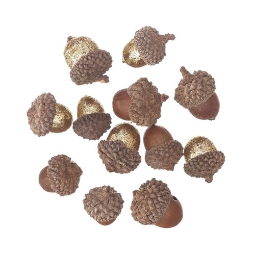 Żołędzie z brokatem naturalne 12szt, Dalprint