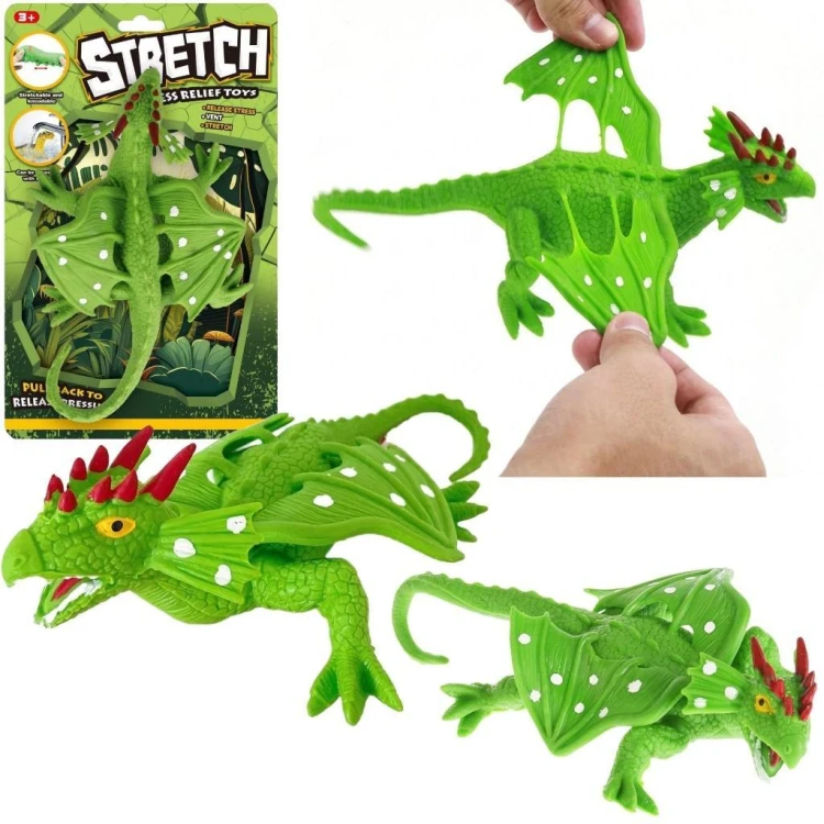 Dinozaur smok zielony do rozciągania, Trifox