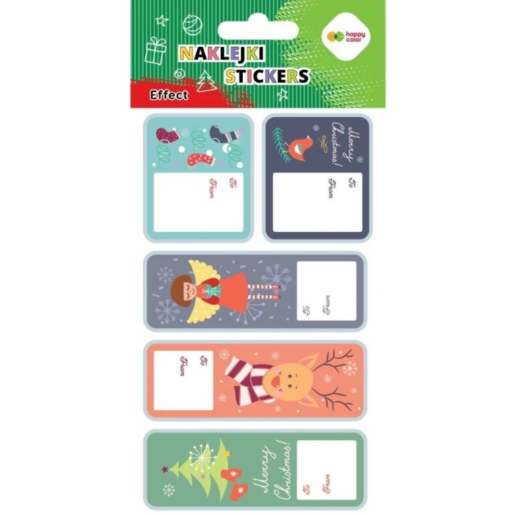 Naklejki Xmas stamp tag 10x20cm HAPPY COLOR, GDD