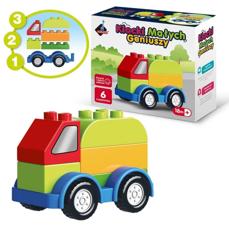 Klocki małych geniuszy Autko 6el, Askato