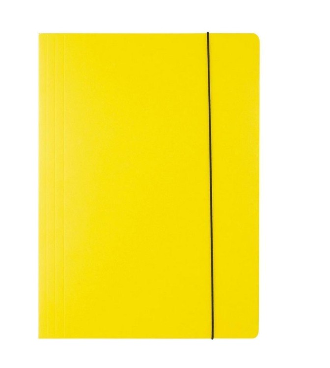 Teczka A4 kartonowa z gumką żółta 300g D.RECT