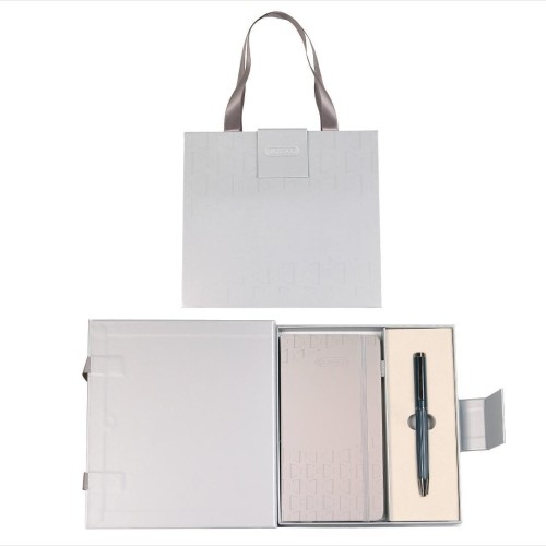 Długopis + notes Tytan premium granat, Cresco