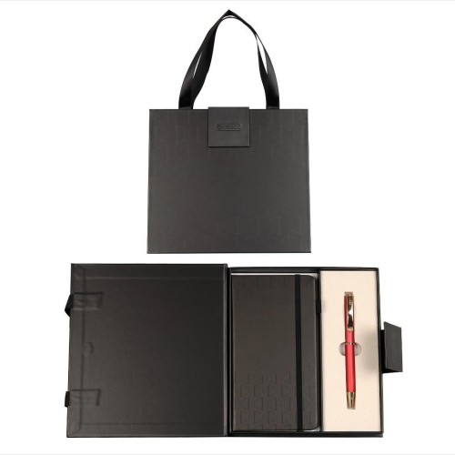 Długopis + notes Classic premium czerwono-złoty