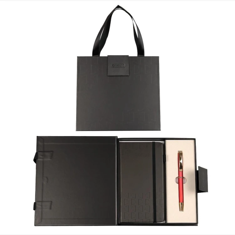 Długopis + notes Classic premium czerwono-złoty