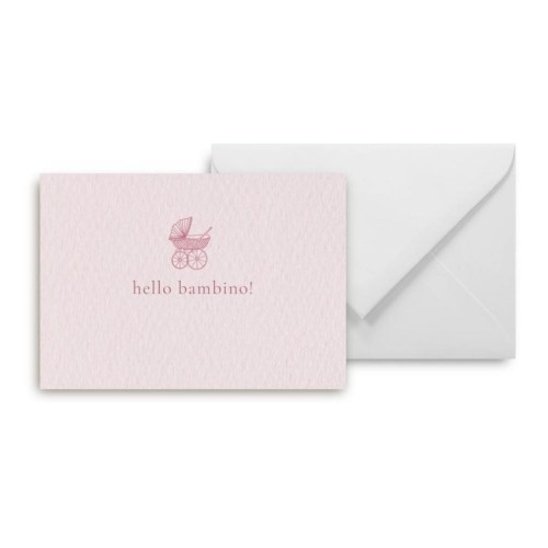 Mini kartka hello bambino pink