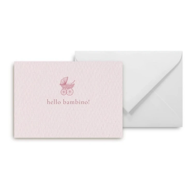 Mini kartka hello bambino pink