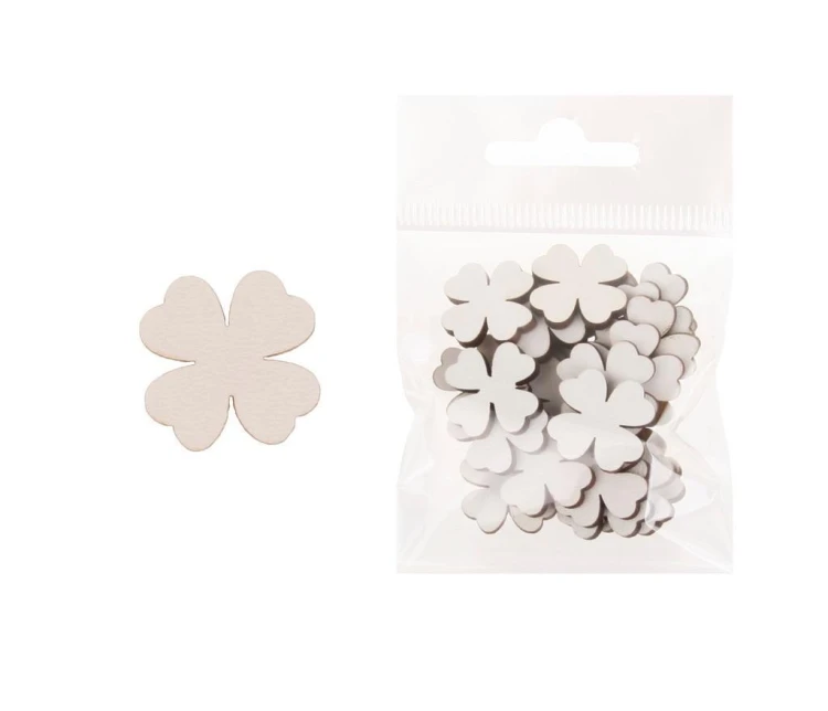 Dekoracja drewniana 36szt Koniczyna mała, Cresco