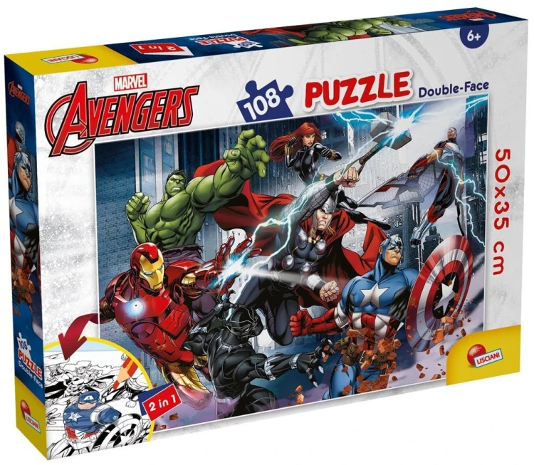 Puzzle dwustronne 108 Marvel Avengers, Lisciani