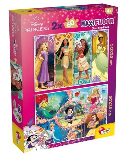 Puzzle Maxifloor 2x60 Disney Princess, Lisciani