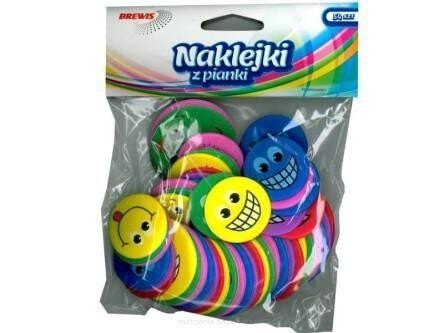 Naklejki z pianki uśmiechy 54szt, Brewis