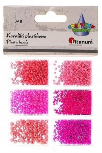 Koraliki plastikowe 6 rozmiarów 32g, Titanum