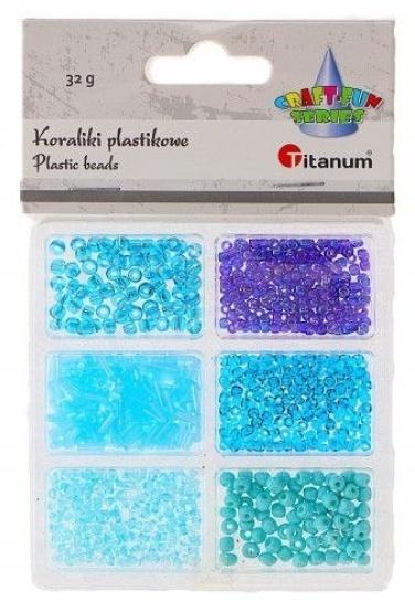 Koraliki plastikowe 6 rozmiarów 32g, Titanum