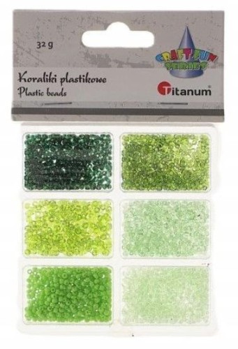Koraliki plastikowe 6 rozmiarów 32g, Titanum