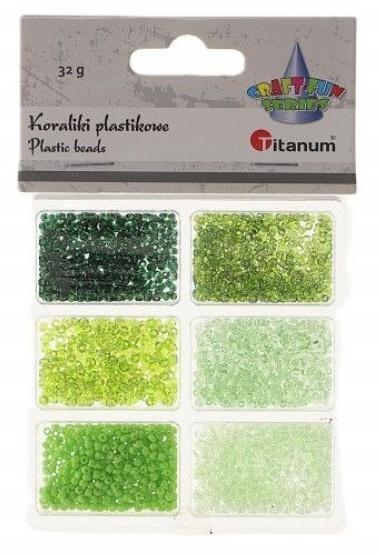 Koraliki plastikowe 6 rozmiarów 32g, Titanum