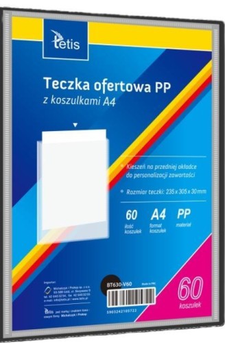 Teczka ofertowa A4 PP + 60 koszulek czarna, Tetis