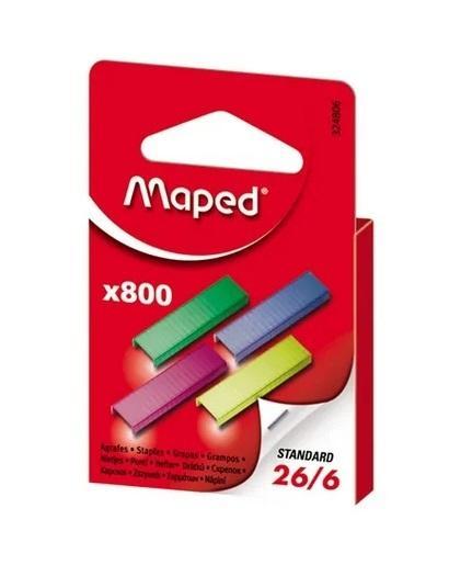 Zszywki kolorowe 26/6 800szt MAPED, Maped