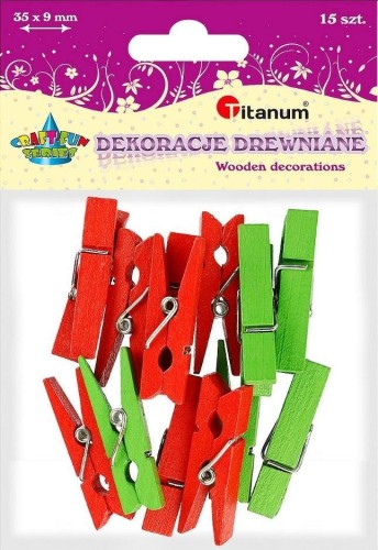Klamerki drewniane 15szt, Titanum