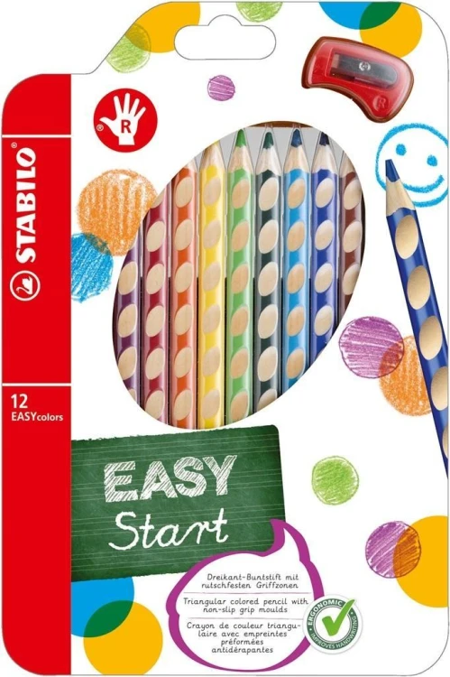 Kredki drewniane Easycolors R 12 kolorów, Stabilo