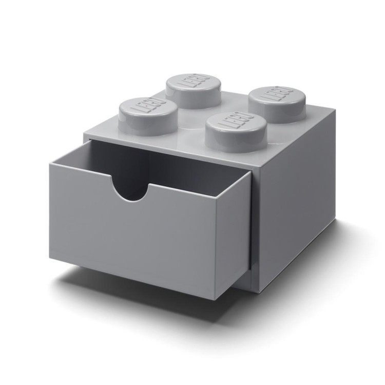 LEGO(R) pojemnik klocek z szufladą czwórka j.szary