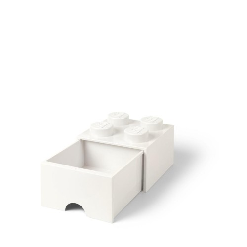 Lego pojemnik klocek z szufladą czwórka biały, NHG