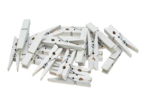 Klamerki białe 2,5cm 20szt, Brewis