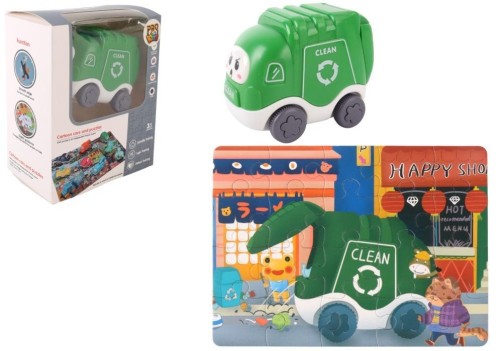 Auto puzzle Przygoda drogowa śmieciarka, Pro Kids