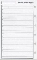 Wkład do organizera K Plan miesiąca ANTRA, Antra