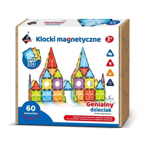 Klocki magnetyczne 60 elementów, Askato