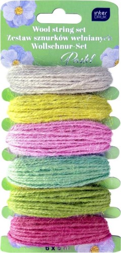 Zestaw sznurków wełnianych 6x5m Pastel, INTERDRUK
