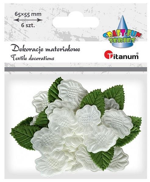 Ozdoba materiałowa Kwiaty gardenii 6szt, Titanum